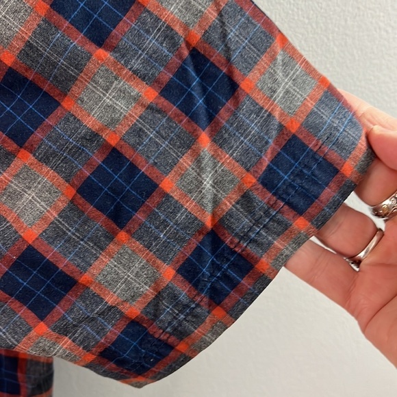 Fox Mens Shirt M Medium Red Blue Grey Button Front, Short Sleeve - Picture 3 of 9